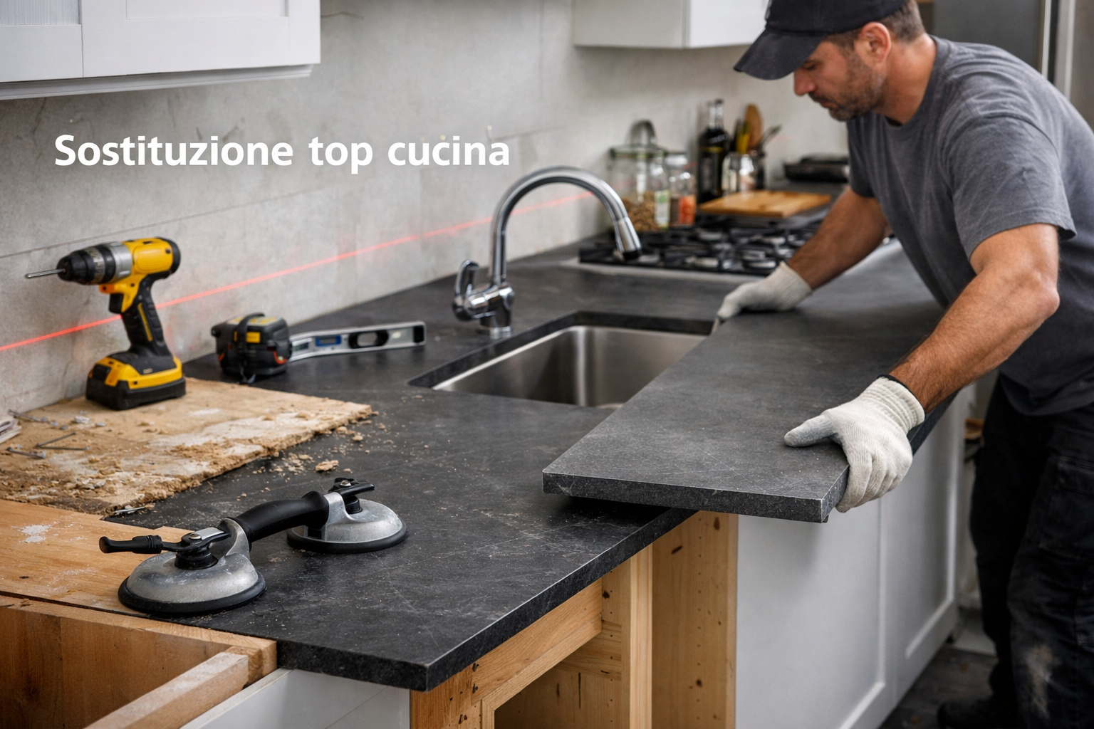 sostituzione top cucina